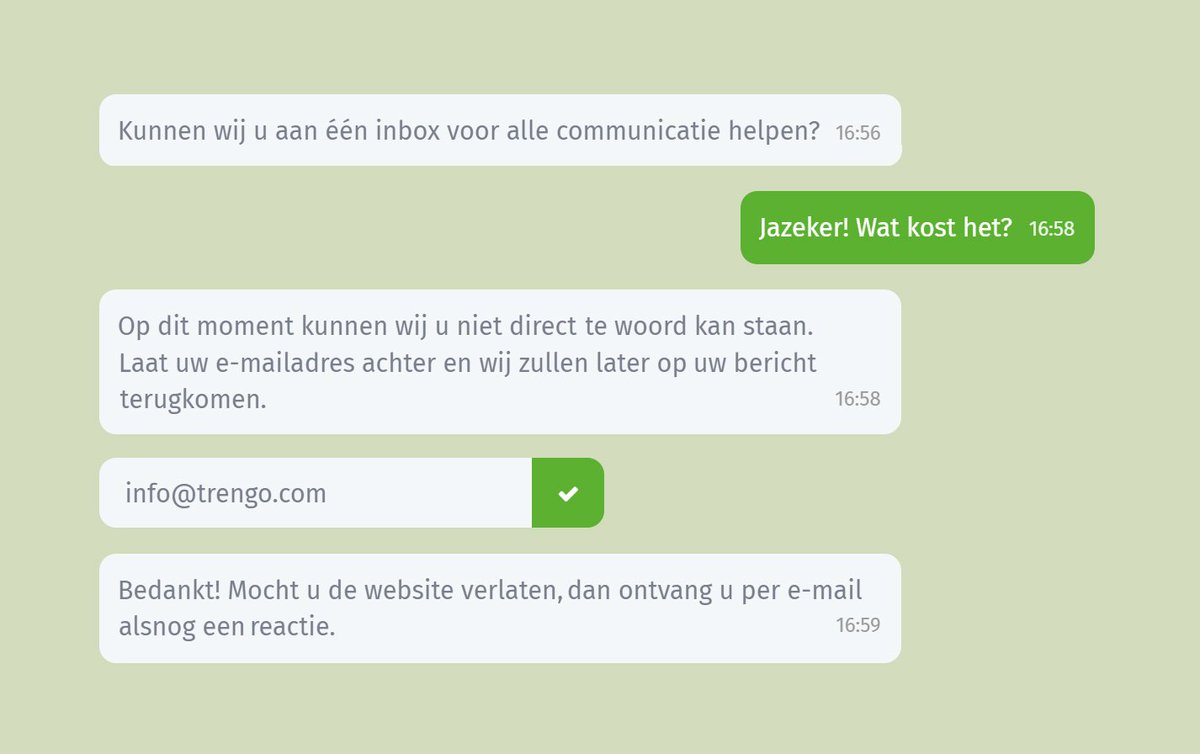 Wel eens een Chat-gesprek misgelopen doordat de bezoeker de website vroegtijdig verlaten heeft, zonder dat er op tijd gereageerd kan worden? Dat is nu verleden tijd! Lees op goo.gl/RCkRpq alles over deze nieuwe functie en hoe je deze instelt 😁 #chat #livechat #new