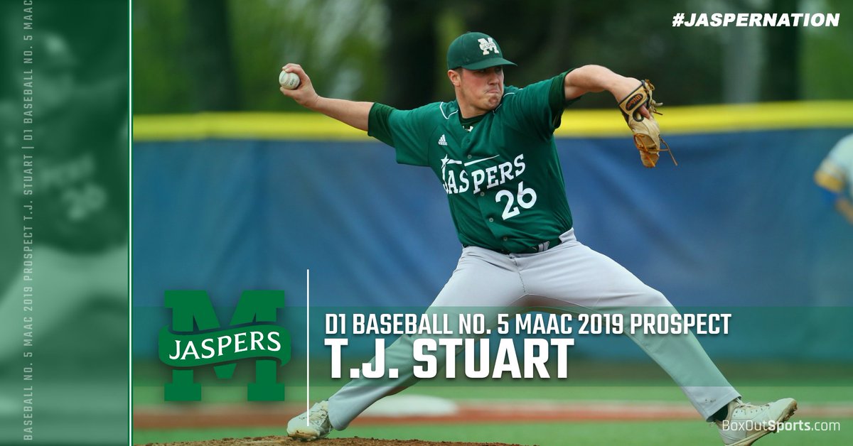 JaspersBaseball's tweet photo. Congrats to T.J. Stuart on being named the @d1baseball No. 5 @MAACSports Pro Prospect for 2019 #JasperNation https://t.co/LDWFPmmZaC