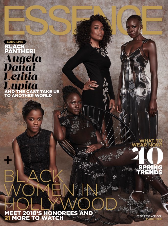 DanaiGurira's tweet image. Thank you @Essence for giving me and my amazing cast mates the opportunity to talk about our #BlackPanther journey. Learn more about what being a part of this film has meant to each of us when our cover issue hits stands on 2/23. bit.ly/2ChRAeE