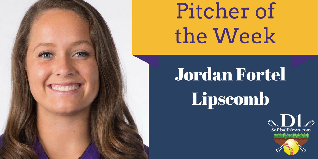 D1SoftballNews's tweet image. PITCHER OF THE WEEK: Jordan Fortel from @LipscombSB

Fortel threw a no-hitter against No. 13 Ole Miss on Friday night to earn Pitcher of the Week honors from D1SoftballNews.com

bit.ly/2Ga1ktH

#D1SoftballNews #Softball