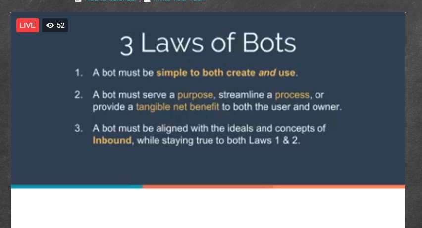 trish3192's tweet image. This #hubspotmasterclass on #bots

#chatbots #DigitalMarketing #InboundMarketing #inbound18 #GrowthHack #GrowthHacking #makeyourownlane #defstar5