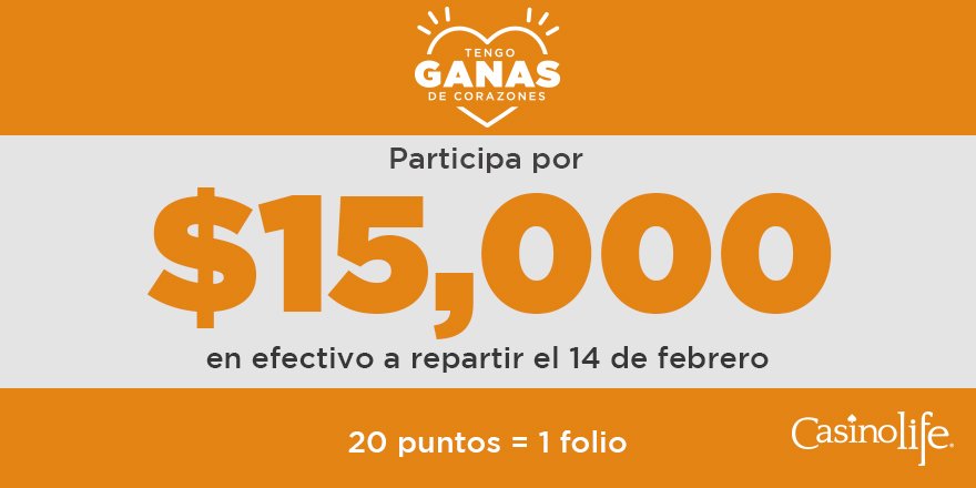 Cupido te trae a Casino Life #CDMX a ser nuestro próximo gran campeón. ¡La suerte está de tu lado!