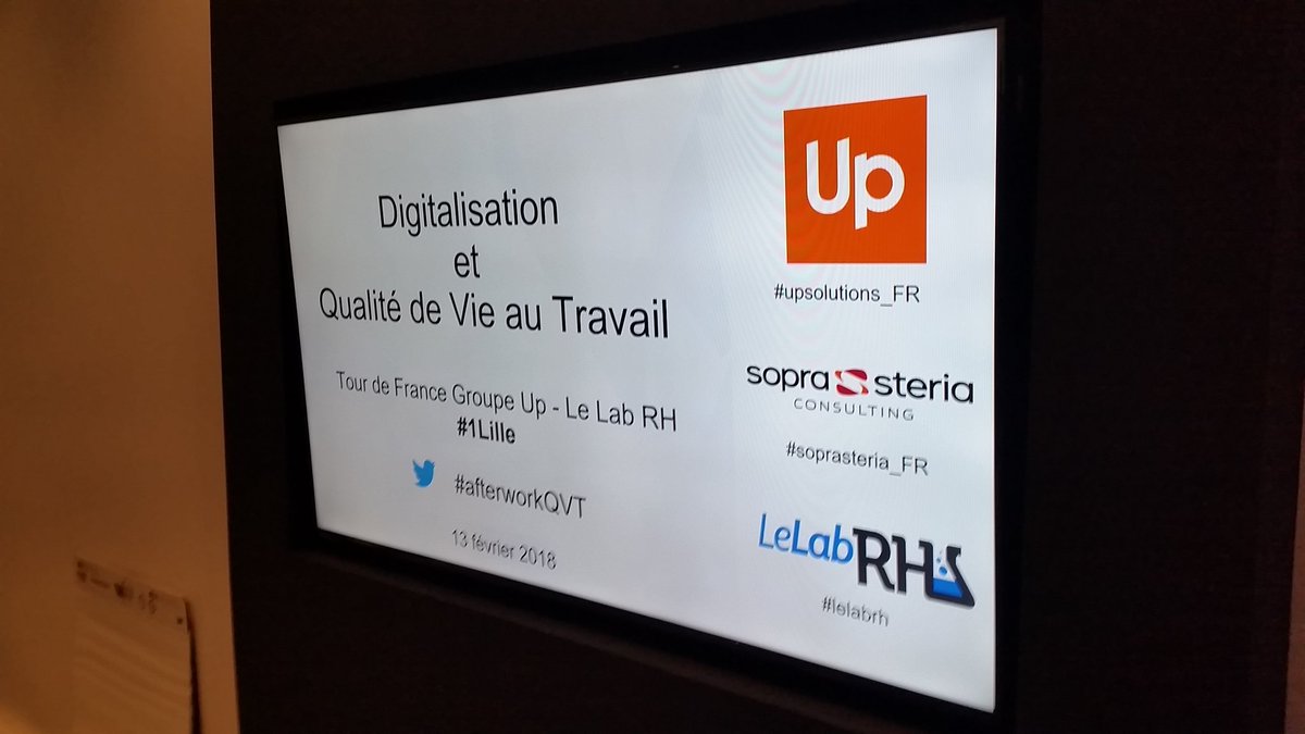 tec2rec's tweet photo. Afterwork @LeLabRH ce soir sur la Digitalisation et la #QVT avec @UpSolutions_FR chez @SopraSteria_fr #lille @SopraSteria_RH
#Digital #RHDigital
#afterworkQVT https://t.co/YVKwUTe929