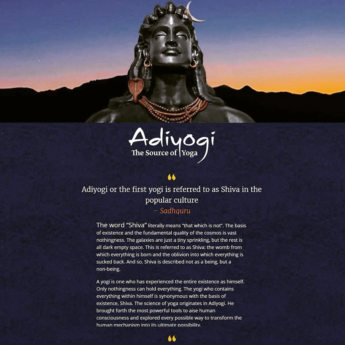 adiyoguk's tweet photo. #AdiYogi #Shiva #firstyogi #mahadev. The one #yoga originated from. Happy #MahaShivaratri to everyone.
#adiyog #woking #adiyoguk https://t.co/CJZYpyDAy9