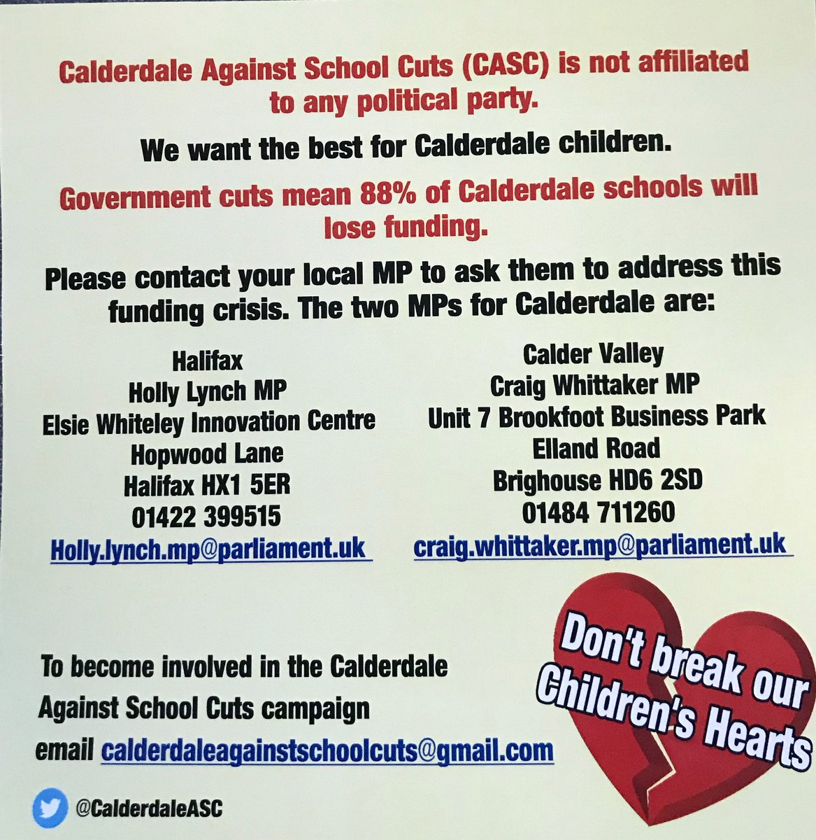 Tomorrow it’s #ValentinesDay2018 have you sent a card to your MP #loveschoolhatecuts