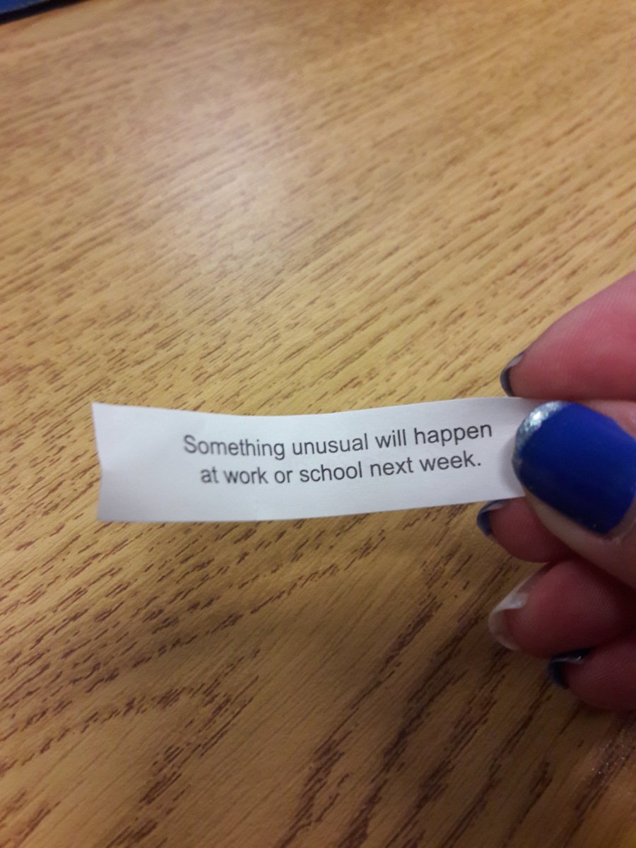 lena_kellogg's tweet photo. This is not a good fortune during Written Week. RIP 

#DECAProbs https://t.co/mz5WNAW2Gh