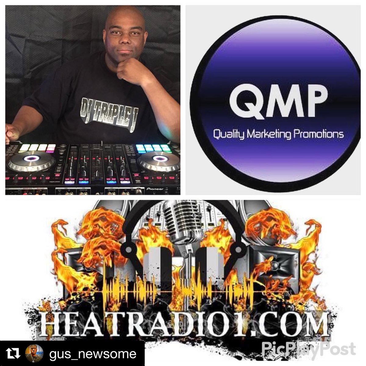 therealgusmo's tweet photo. Good Afternoon lunch Mix special guest Dj  @djtriplej on the ones. two’s Now ❗️❗️❗️
Lock in with him... 🥙🍕🥗🍜 wild getting your eat on.. #djtripleJ #Heatradio1 #879 #TheArtieMorningshow https://t.co/8HSCdTtjaD