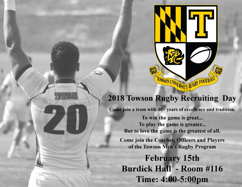 TowsonRugby's tweet photo. Change your life for the better this spring, join the fastest growing sport in America. @TuRugbyRecruits https://t.co/5FQkHyk033