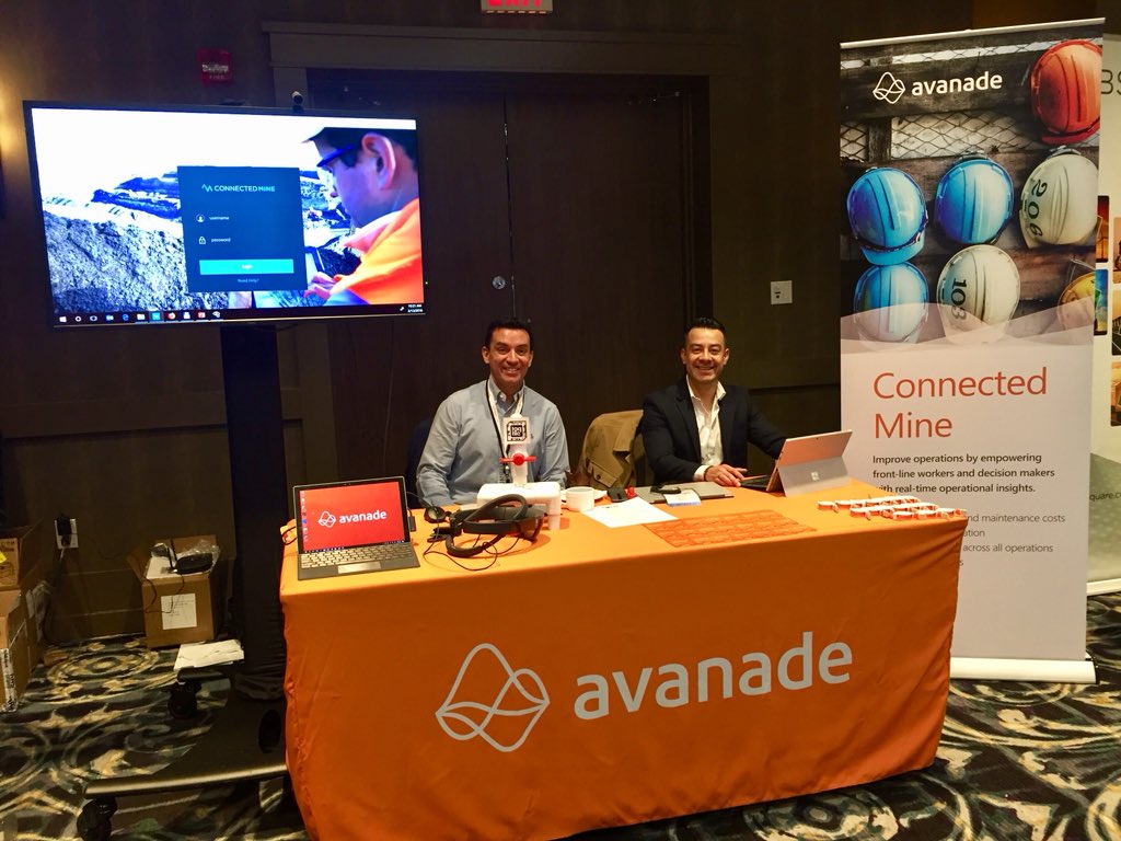 Alex_eForsyth's tweet photo. Are you at the @econferencenet ? Stop by the @AvanadeInc booth to talk to us about #connectedmine #MachineLearning #Energy #AI #IoTCanada18 https://t.co/Owp1dFNC2s