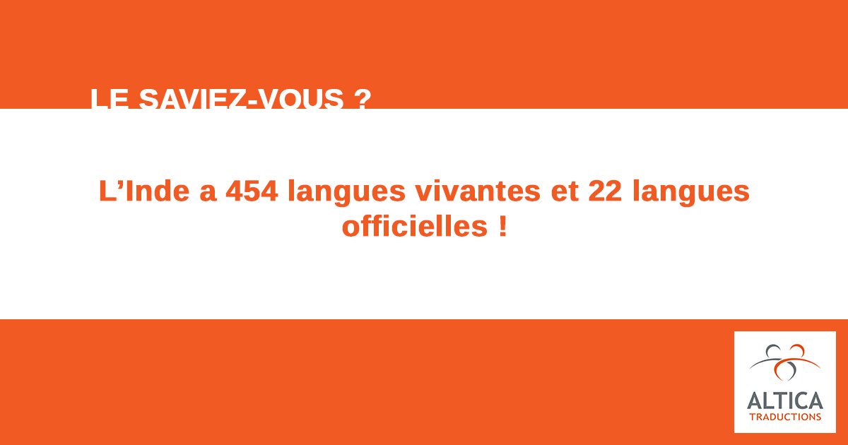 AlticaTrad's tweet photo. L’anglais et l’hindi, qui sont parlés par 30% de la population, sont les langues officielles au niveau national. C’est l’un des pays les plus multilingues au monde, mais pas le pays où l’on parle le plus de langues. https://t.co/pc95UyasmH