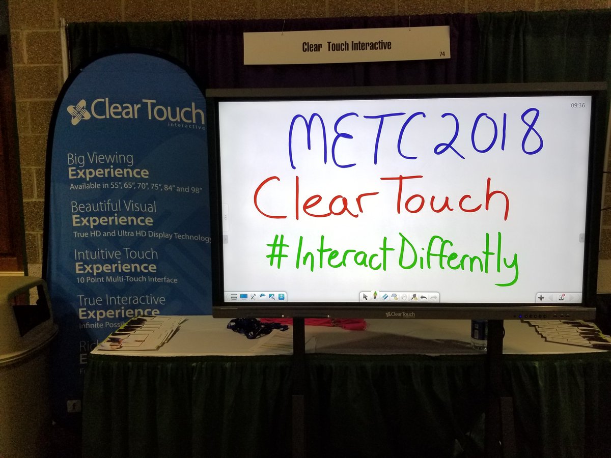 DannyBrisson2's tweet image. #METC18 teachers, want to learn how to #InteractDifferently with your students,  stop by booth 74 and find out about #GETCLEARTOUCH