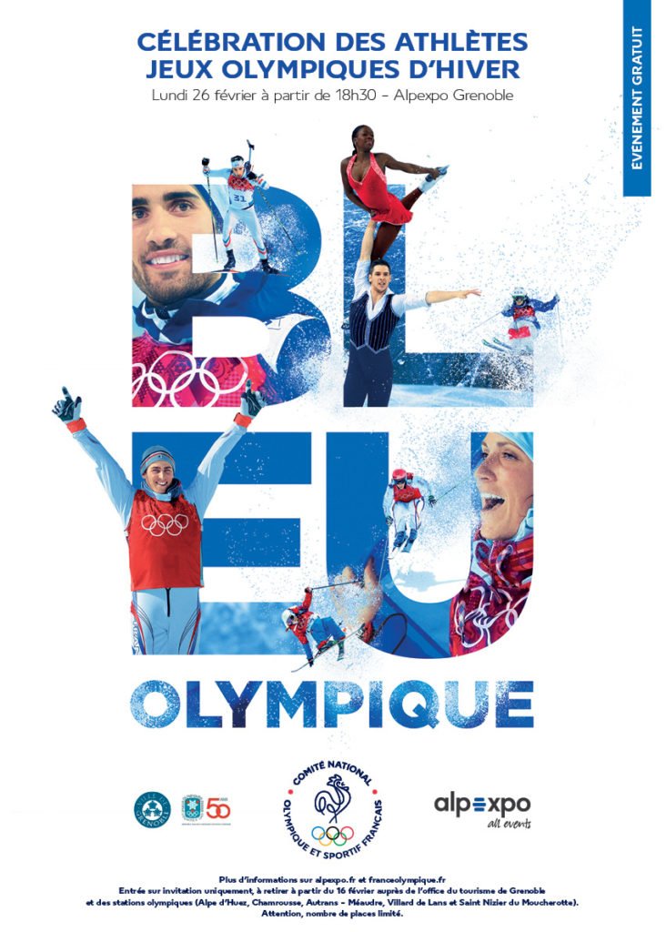 ÉVÈNEMENT EXCEPTIONNEL Venez rencontrer la délégation olympique française de retour des JO d’hiver 2018 de Pyeongchang ! LUNDI 26 FÉVRIER À PARTIR DE 18H30 À ALPEXPO AU SUMMUM Évènement co-organisé par le CNOSF et Alpexpo, en partenariat avec la Ville de Grenoble.