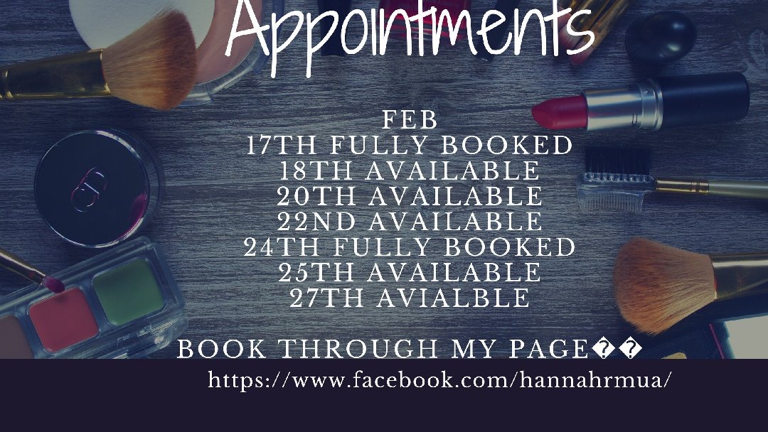 Appointments i have left for feb #makeup #makeuplover #makeupartist #makeupappointments #manchestermua #mua