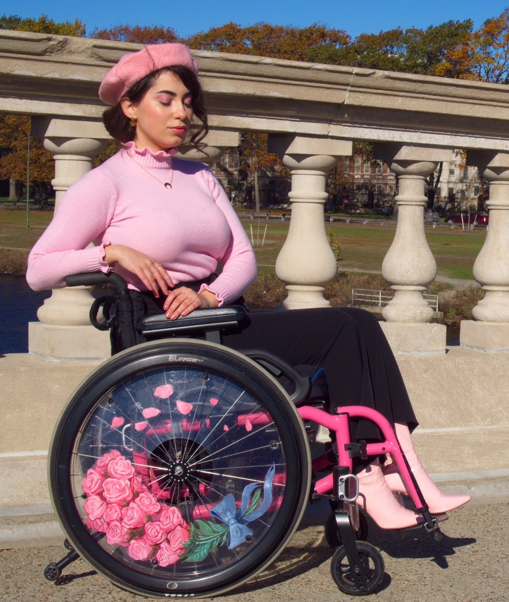 65PinkRoses's tweet photo. It's important that people know that my wheelchair has both a flower AND galaxy side 💖 https://t.co/TJG4dxgAOj