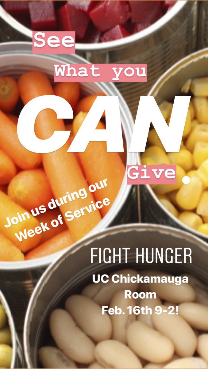 UTCAlphaGam's tweet photo. Help us Fight Hunger this Friday & bring your canned goods!! You CAN do it!! #utcalphagam #FightHunger https://t.co/LMdmPPmhEY