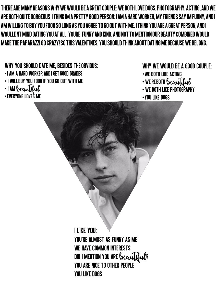 Autumn_NTHC's tweet photo. @colesprouse Love is in the air... we should date, here's why: @Janelle @NthSaucier @NewTechCoppell #NTHC10 #NTHCVoice https://t.co/d8qsgFGU0c
