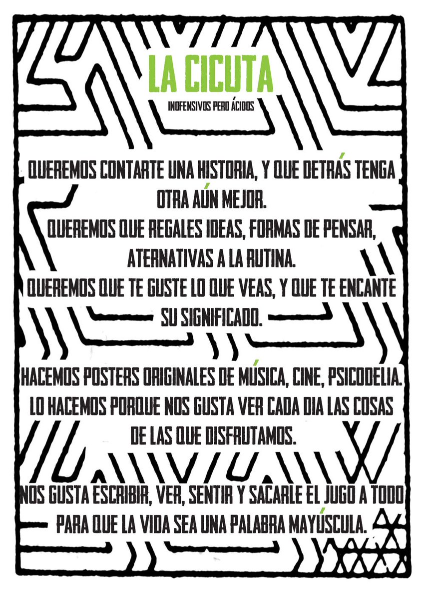 Cicuta_posters's tweet photo. Ya conocéis nuestra filosofía, ¿queréis conocer nuestro trabajo? 🌵 La Cicuta, ¡yeah!
https://t.co/4LahQsWCkc https://t.co/v8KF8T51F0