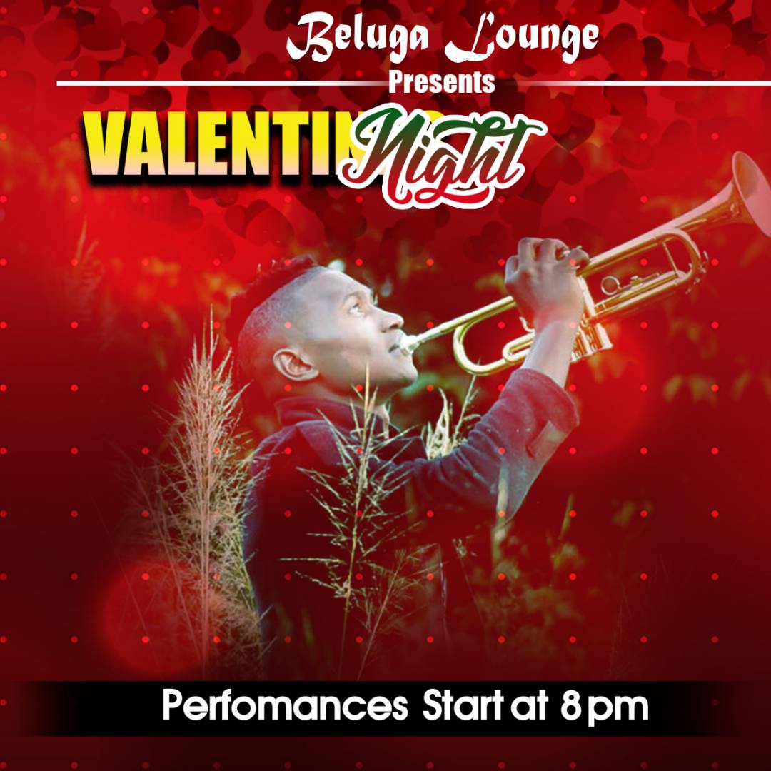 Valentines day is a special moment for special people.
Treat your loved one to sumptuous food and cocktails at #BelugaLounge
Featuring instrumental Love Ballards by Uganda's one & only #Rich2Trumpeter
#AwesomeMusic #CozyAtmosphere #GreatFood
Free roses for the first 30 couples