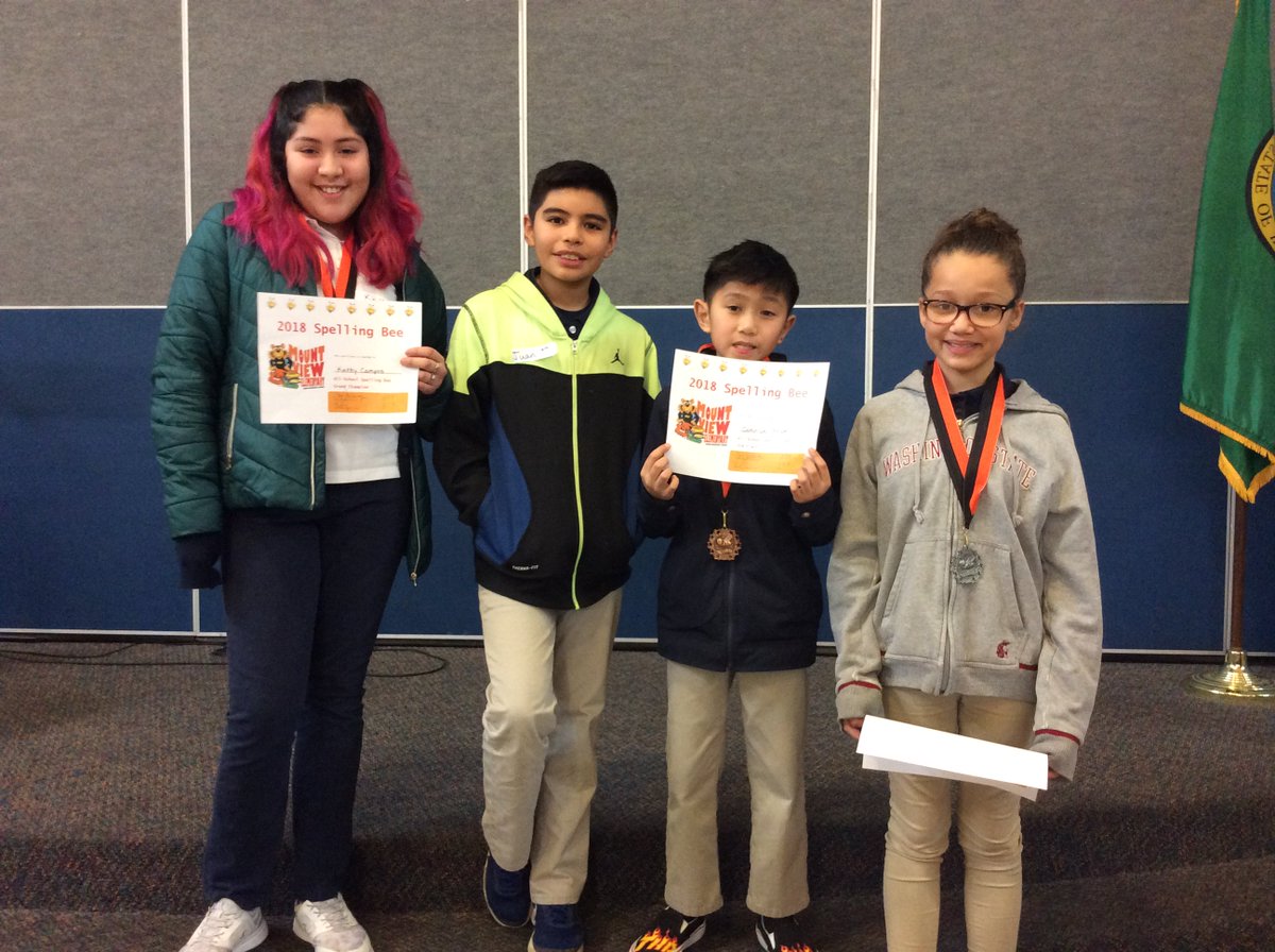 Congratulations to the 2018 Spelling Bee winners!  Final word-annoyance @MtvTigers <a href="/HighlineSchools/">Highline Schools</a>
