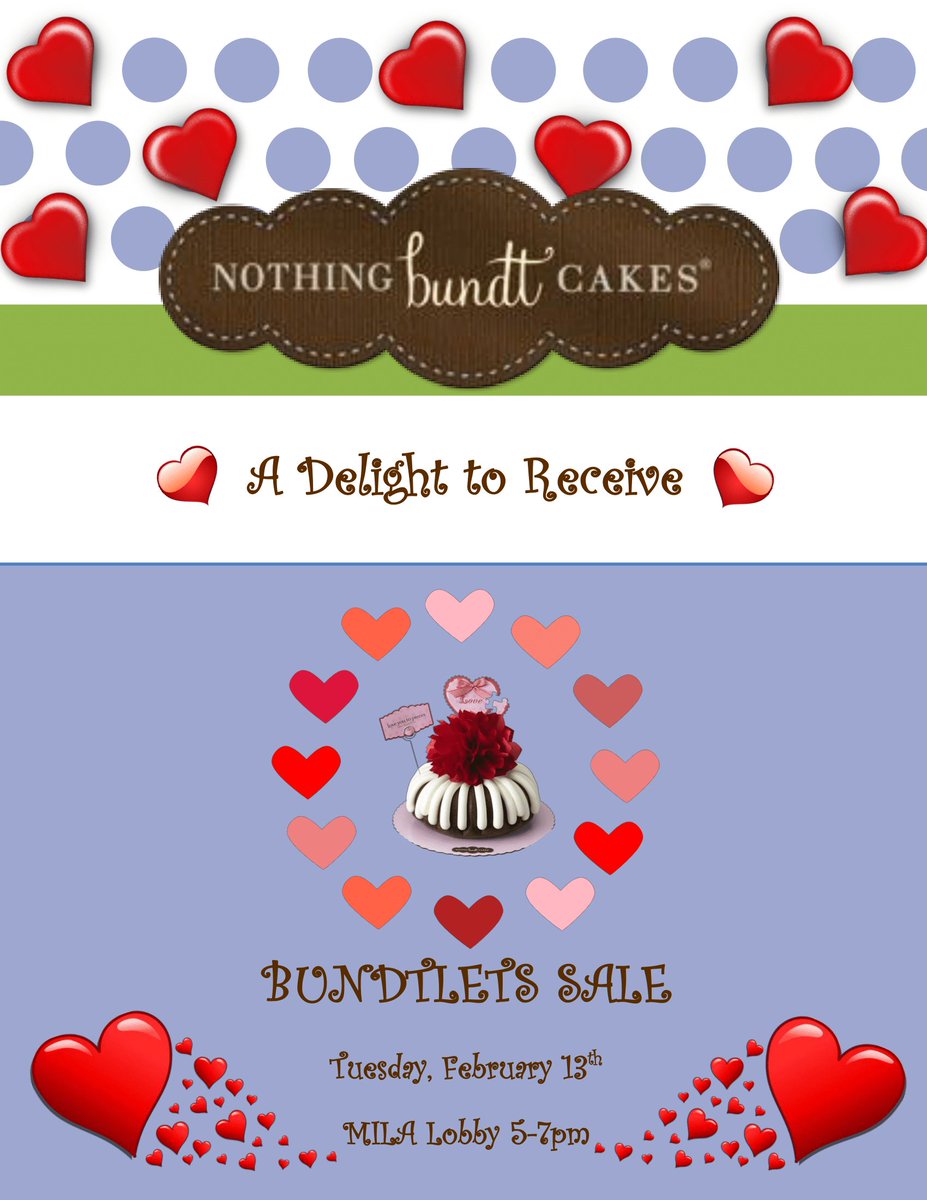 MILAluxuryapts's tweet photo. Looking for a last minute gift for that special someone in your life? Stop by the lobby tonight from 5-7pm to purchase a bundt cake! https://t.co/aivLmr93N8