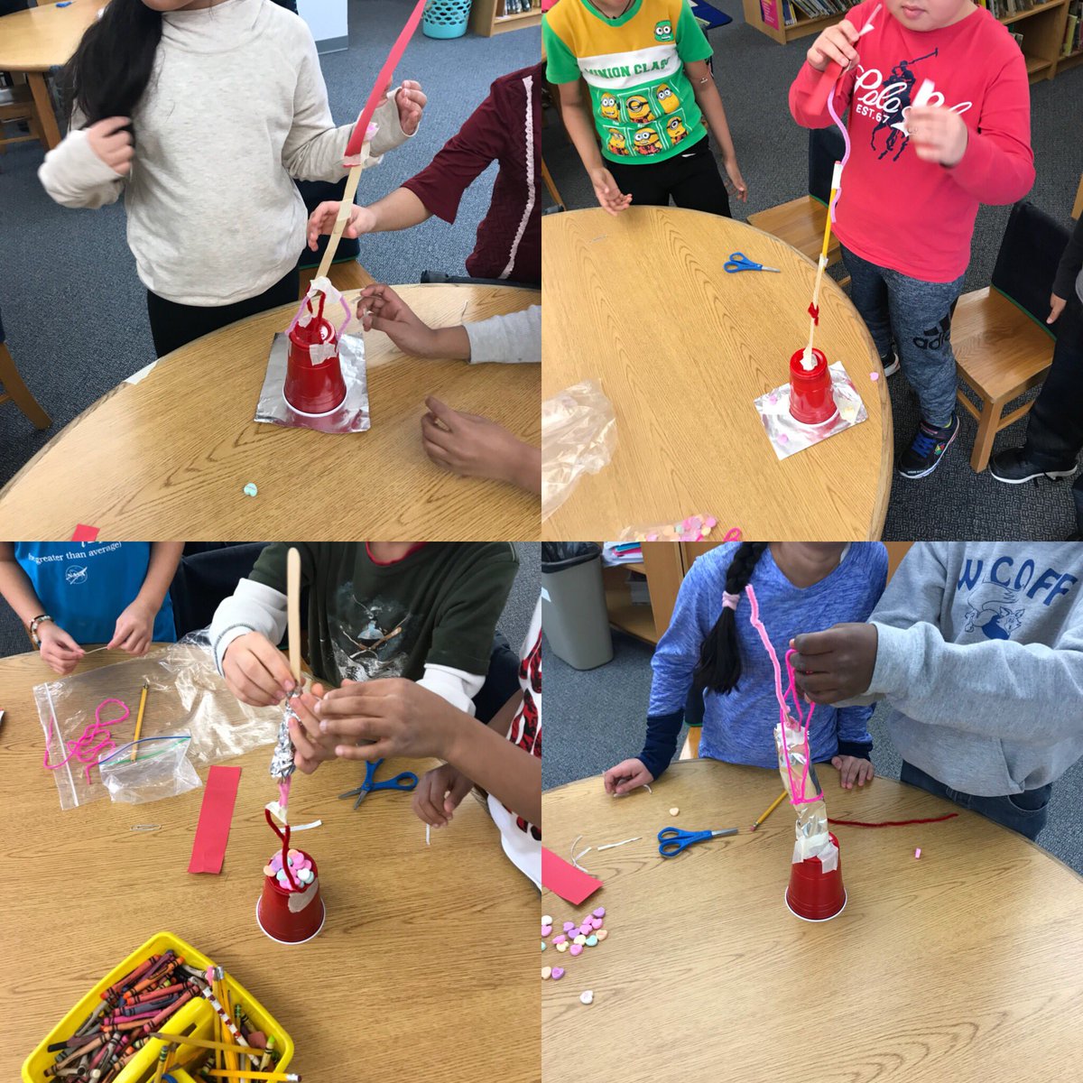 danicataylor123's tweet image. Our 2nd &amp;amp; 3rd Gr. Media Ss doing a V Day STEM Challenge. 💕 We definitely have mini engineers on our hands over here! #wicoffwwp #wwprsd #tinyengineers
