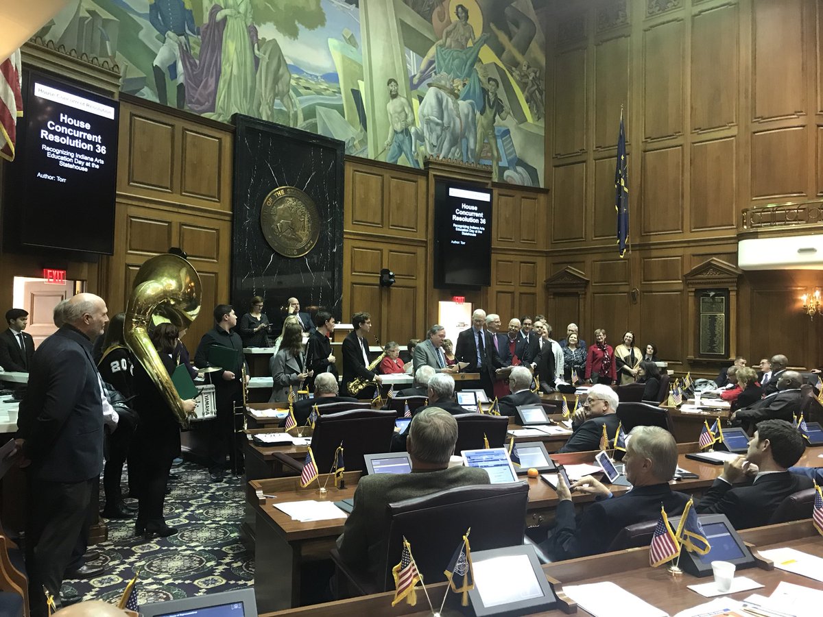 Wow! Our students from <a href="/shelbyhsbears/">Shelbyville High School</a> got to play Back Home Again in Indiana on the floor of the House in front of all the Reps! #musicinourschools