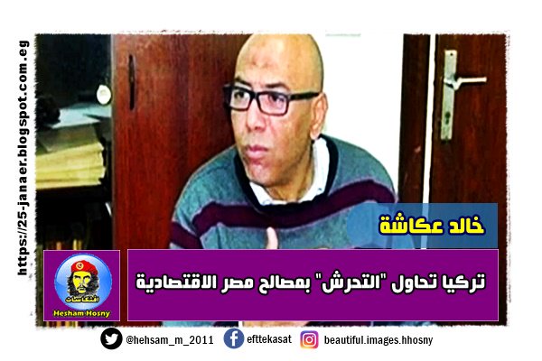 خالد عكاشة: تركيا تحاول "التحرش" بمصالح مصر الاقتصادية