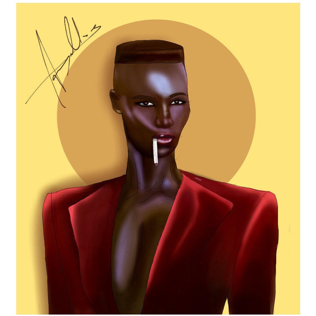 GRACE JONES #art #arte #sketch #drawing #draw #illustration #beauty #beautiful #amazing #eyes #makeup #hair •2018 ♡