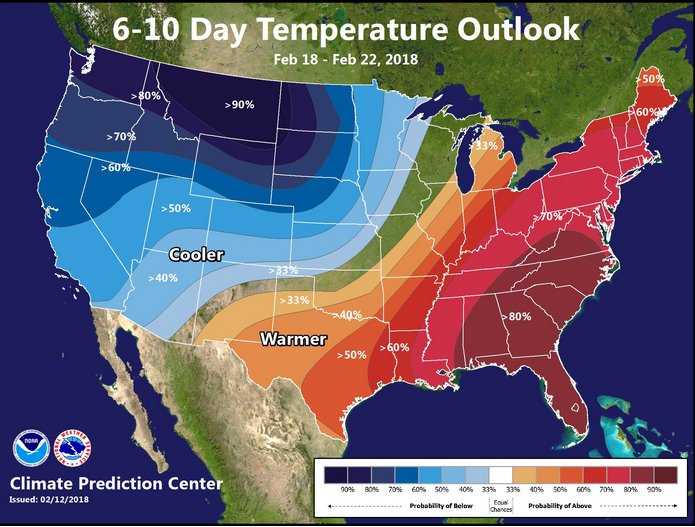NWSPittsburgh's tweet photo. If you like the forecast Wednesday and Thursday with 50s and perhaps 60s, you will like the long range forecast next week. Above normal temperatures! #pawx #mdwx #wvwx #ohwx https://t.co/lnRdCOwYt7