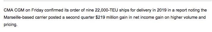 CPesti's tweet photo. @10xocean1 @AmShipEric @Splash_247 No point in asking. Last year at #TPM2017 they said to @PeterTirschwell, they would not order more megaships. And guess what, here is a @JOC_Updates from @HughRMorley_JOC from Sept: https://t.co/f89aP8wXbp