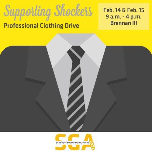 ⚠️⚠️⚠️Stop by Brennan Hall tomorrow from 9am-4pm to get professional clothing to wear at your next interview or big social event at no cost to Shockers. ⚠️⚠️⚠️
