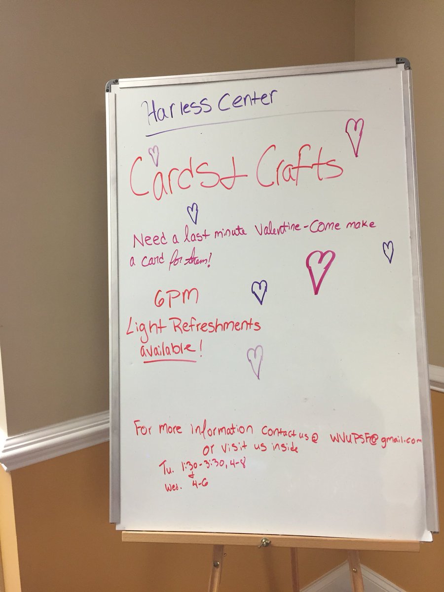 HarlessCenter's tweet image. Cards and crafts is tonight at 6! Come make a last minute valentine for your valentine