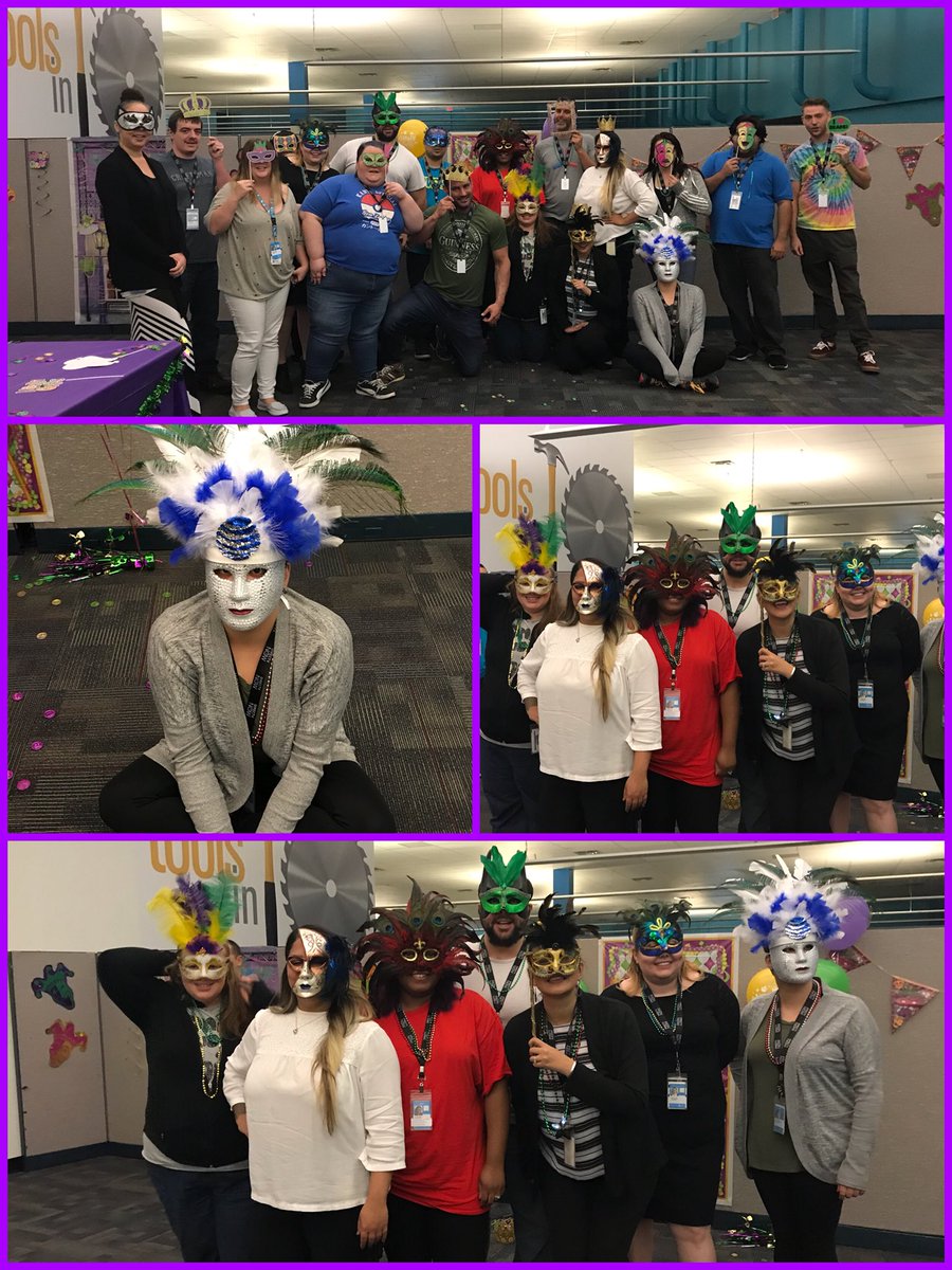 JalisaReed9's tweet photo. Training class of 1/29 celebrating Mardi Gras !! Thanks everyone for participating! 😁 Your mask were all wonderful 👍🏾#MardiGrasDay#OcalaFl#CultureCouncil#OneOcala#AT&amp;T#FunAtWork @CatShea4 @cj5951Cat @WilliamATTKidd @anthonyetuggle @carawfields @DustyRhodesATT @TeamTugTitans https://t.co/2OYBExQFh7