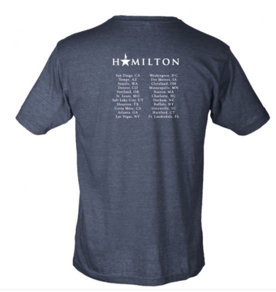 HamiltonMerch's tweet image. Check out our new #HamilTour tee! 

Currently available at the merchandise booths of the touring #Hamilton shows
 
#RISEUP
