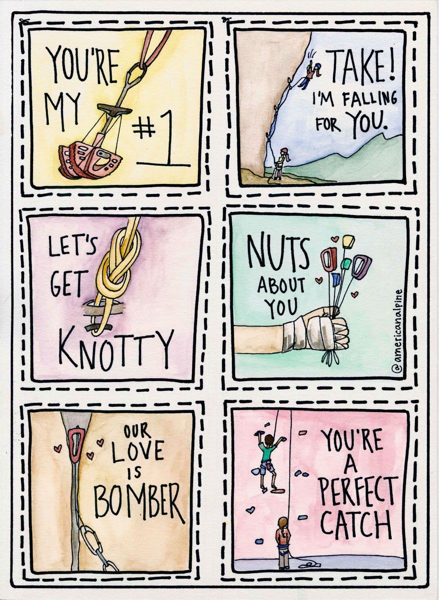 americanalpine's tweet photo. Looking to spark a belaytionship? We're here for you. Just print, cut, and share with your partner-in-climb tomorrow. XOXO, the AAC <3 https://t.co/v7prqDOyQa