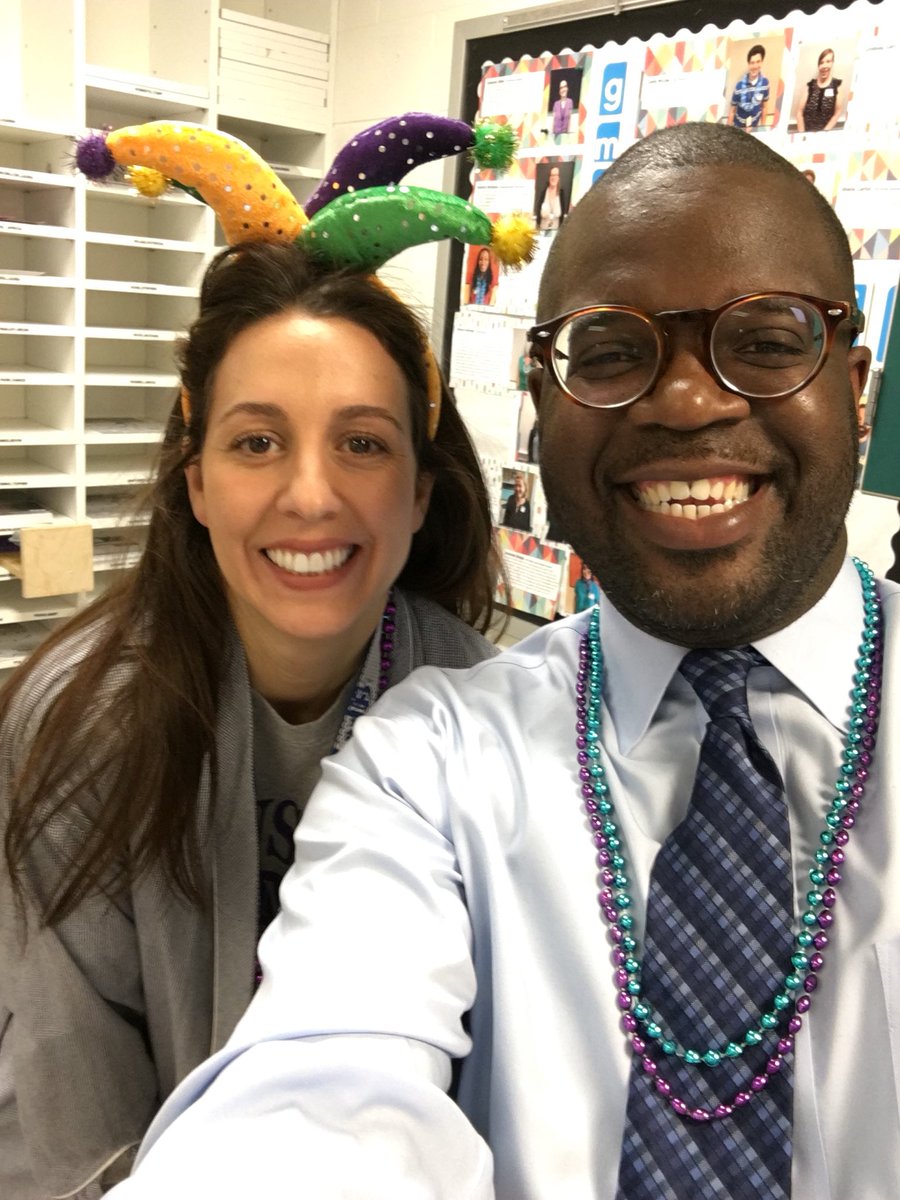Celebrating Mardi Gras (Fat Tuesday) with <a href="/gunstonelite/">GMS Health & P.E.</a> chair Somer Abdeljawad!  #Tomorrow StartsLent