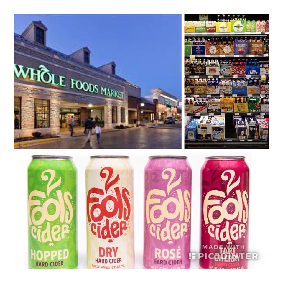 2FoolsCider's tweet photo. Big shout out to the Wheaton Whole Foods store and their cider loving crew
2 Fools Cider now available cold & on the top shelf!
#2foolscider #pickcider #drinklocal https://t.co/2jlx7ye9kG