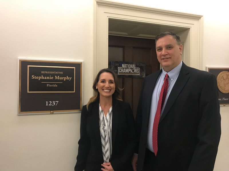 FloridaSBDCN's tweet image. We had a wonderful meeting with Dao Nguyen of @RepStephMurphy&apos;s office today. It was special having our client Elizabeth Burch of @DignitasTech there to tell her #SBDC story and we loved surprising her with a flag that was flown over the Capitol to commemorate her trip! 🇺🇸