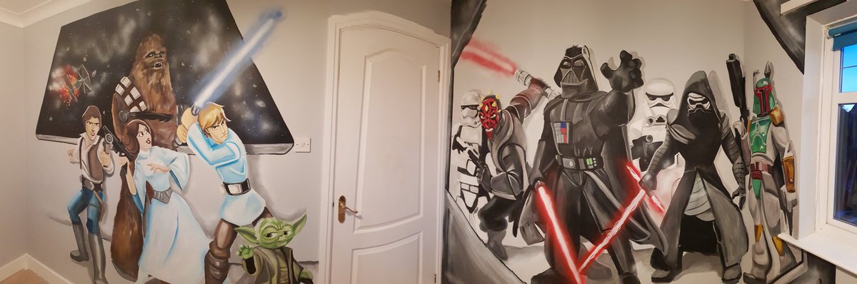 drewswonderwall's tweet photo. Star wars room all done #Disneyinfinity #StarWars #starwarsart #mural #interiordesign #boysroom https://t.co/CpTlYMlUVU