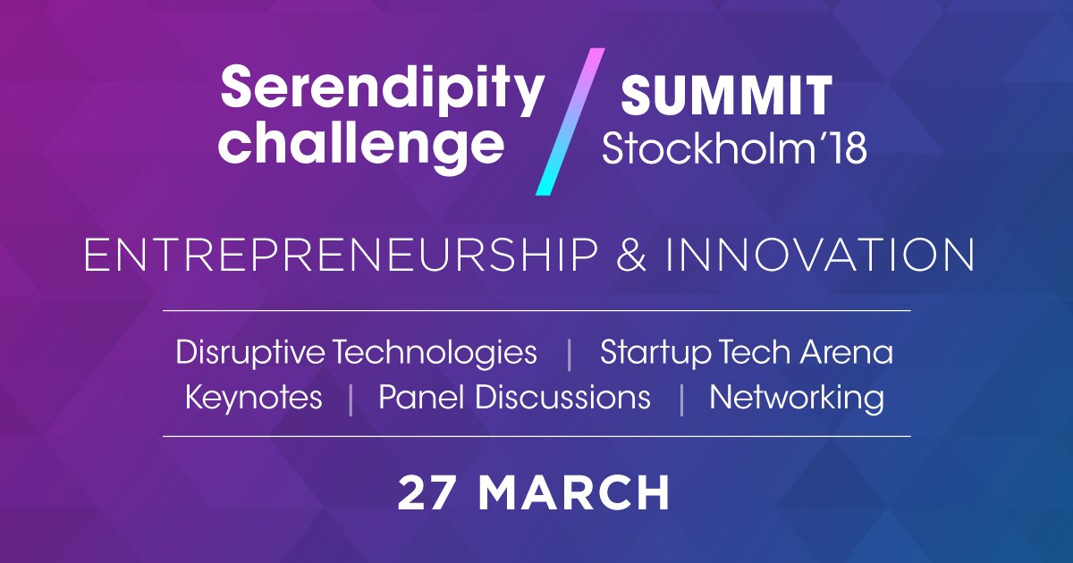 Riktigt roligt att få vara med, vi är taggade till tusen!! 
läs mer här: theserendipitychallenge.se/summit-stockho…