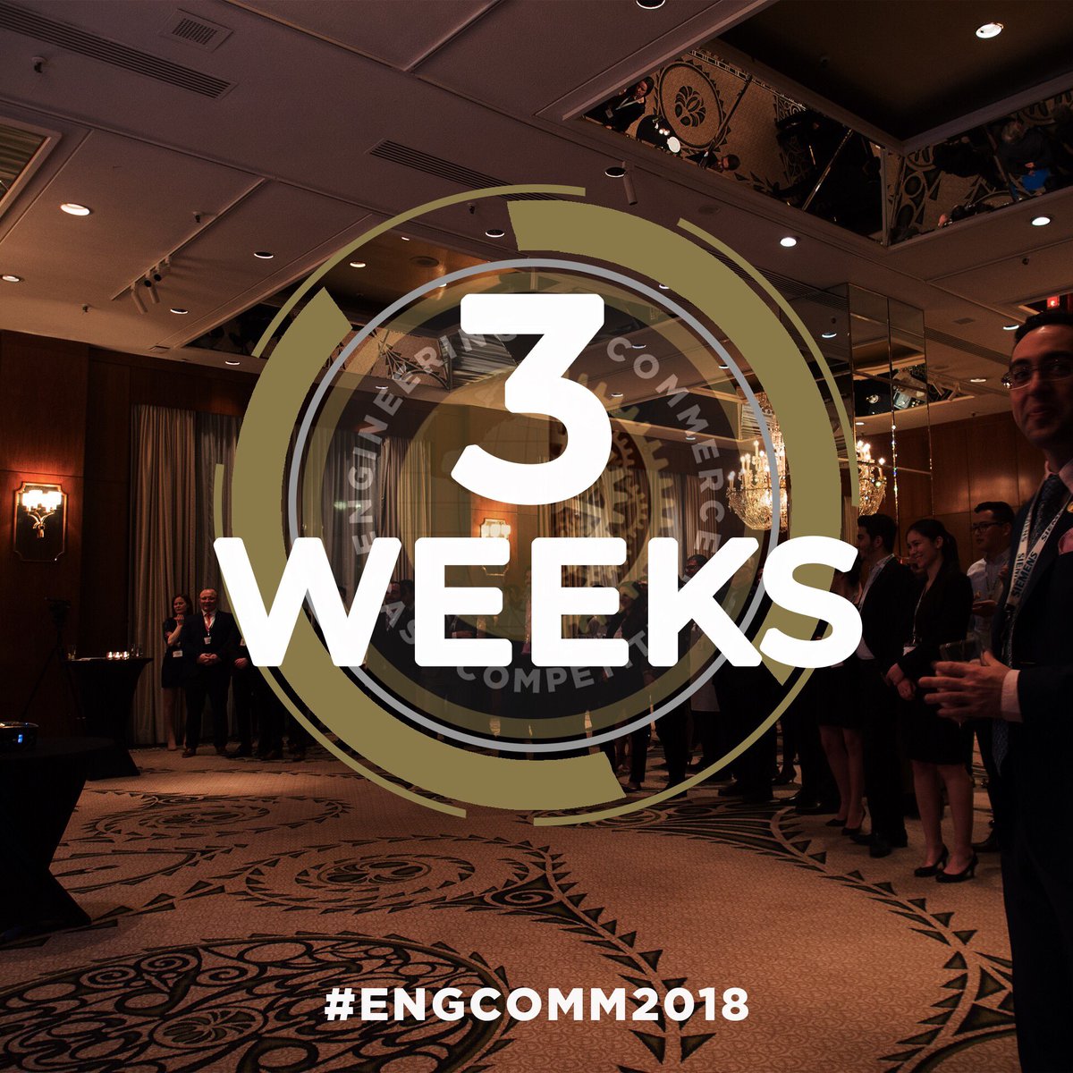 engcommofficial's tweet photo. Three weeks left.
The biggest international competition of its kind.
You won't want to miss it.
Stay updated, March 6th-10th: https://t.co/wgxkhVVcsI
#ENGCOMM2018 https://t.co/prOOJpXU68
