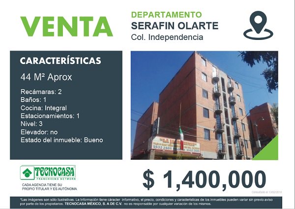 Tecnocasa_Inde's tweet photo. #DepartamentoEnVenta:

Ubicado en la Colonia #Independencia, consta de 2 recamaras, sala comedor, 1 baño completo, cocina integral y área de lavado integrada.

#Adicionalmente: el departamento cuenta con un lugar de estacionamiento. https://t.co/E0FnY0IoA1