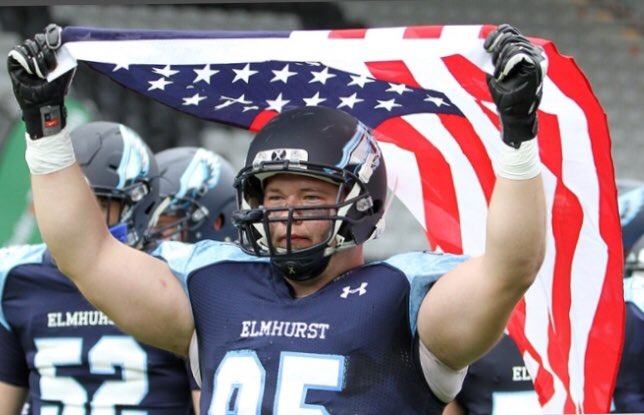 DJones6799's tweet photo. Very happy to announce my commitment to play football at Elmhurst College. Thank you to everyone who has helped me along the way.  #E1MHUR8T #ElmhurstUNMATCHED https://t.co/ldrcpJL940