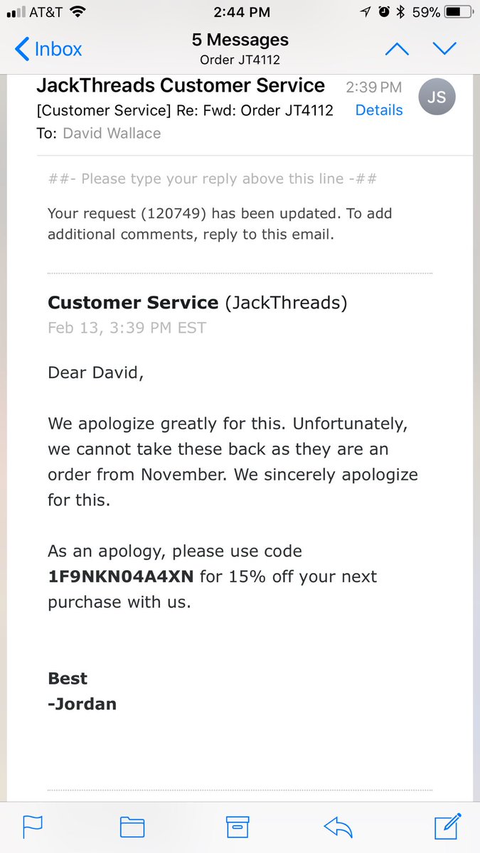 PeePeeBear1's tweet photo. DO NOT BUY FROM @JackThreads @JackThreadsHelp . Purchase these jeans in November and they are all ready splitting at the fly. I asked them to send a new pair and they refused. Very poor customer service with no accountability for a defective product! https://t.co/HCRgJOogPW