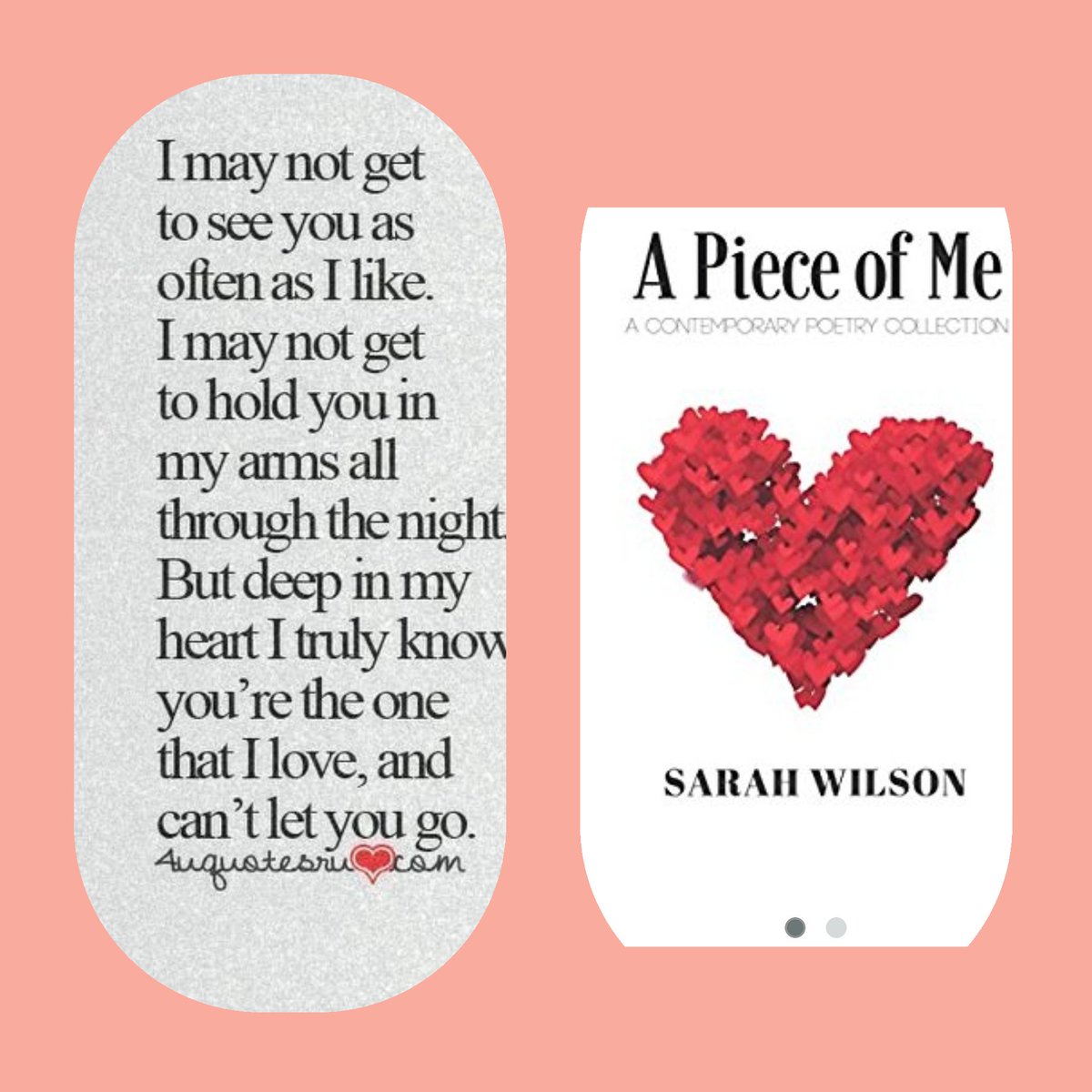 sara_ldosvyel's tweet photo. #ApieceofMe #Poetrycollection #SarahWilsonAuthor #Amazonbooks #Amazonkindl #Kobo#nook#ibookapple https://t.co/SRRDdtggdj
