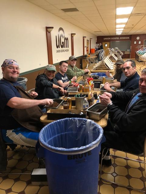 ugmspokanecda's tweet image. This can-do group of gentlemen at the Men’s Shelter opened pallets of donated single-service pods to extract roughly 1,000 pounds of #coffee so we could actually brew and serve it. #thatscommitment