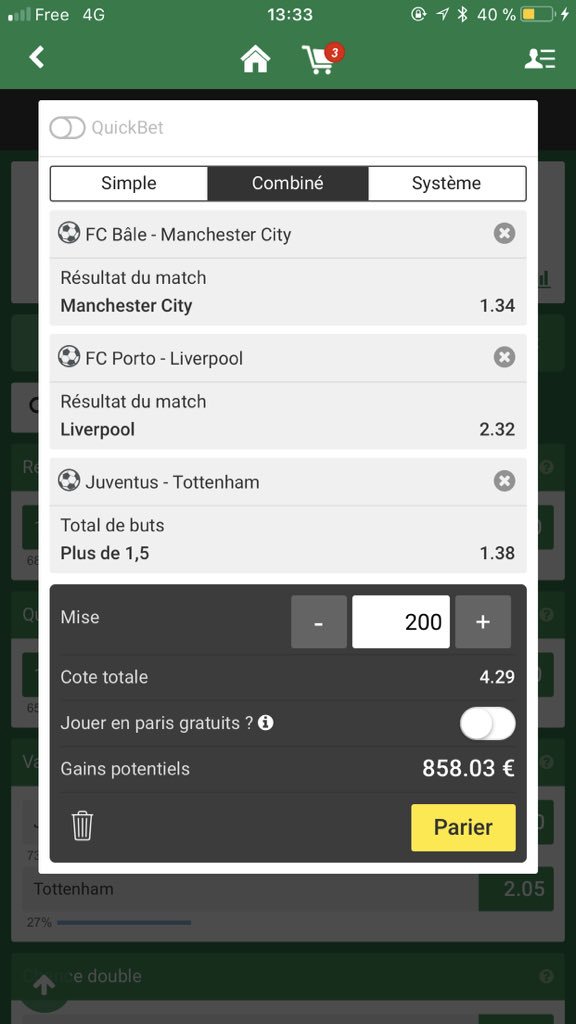 OjcPronos's tweet photo. Plus que liverpool , et on dépasse les 1000€ cette semaine 🔥 💸💶 #Parionssport #pronostic https://t.co/v6hgHiddbq
