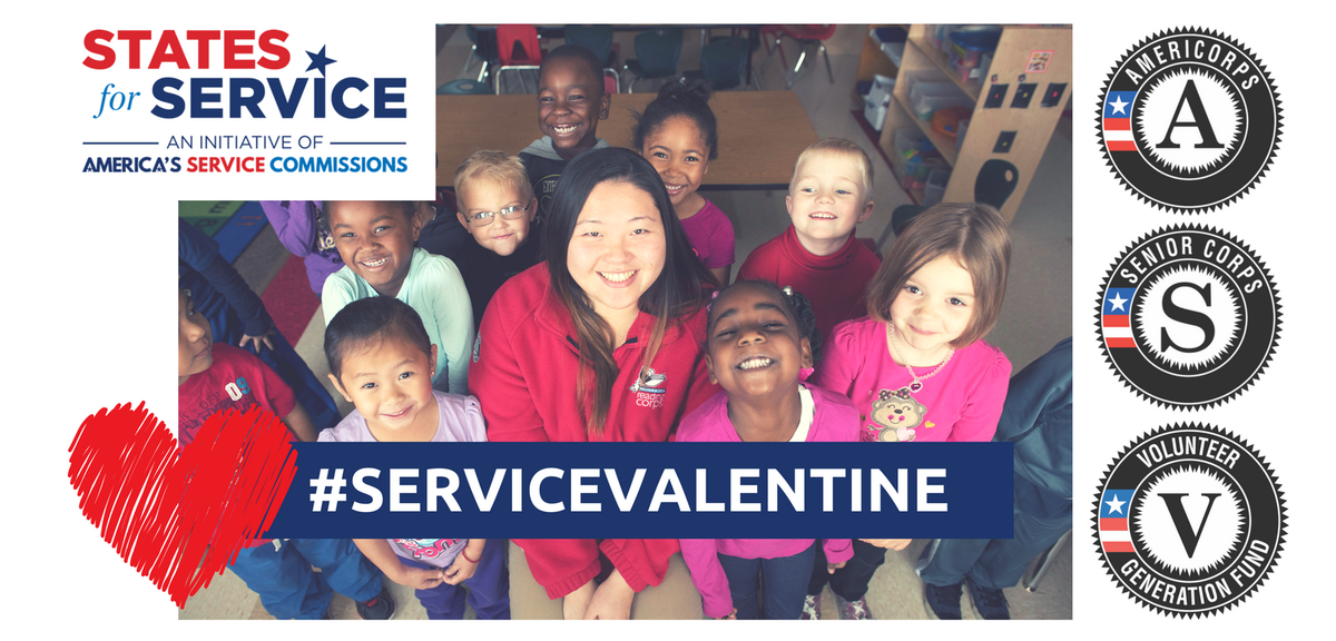 This Valentine's Day show your LOVE for national service by contacting your elected officials and advocating for full funding of AmeriCorps, VISTA, and other important programs that make an impact and have strong, bipartisan support.

#ServiceValentine #StandforService