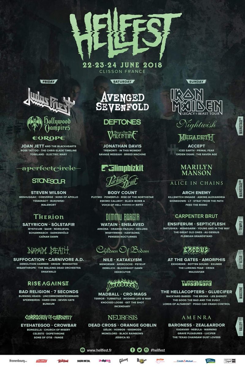 La programmation complète du festival Hellfest 2018