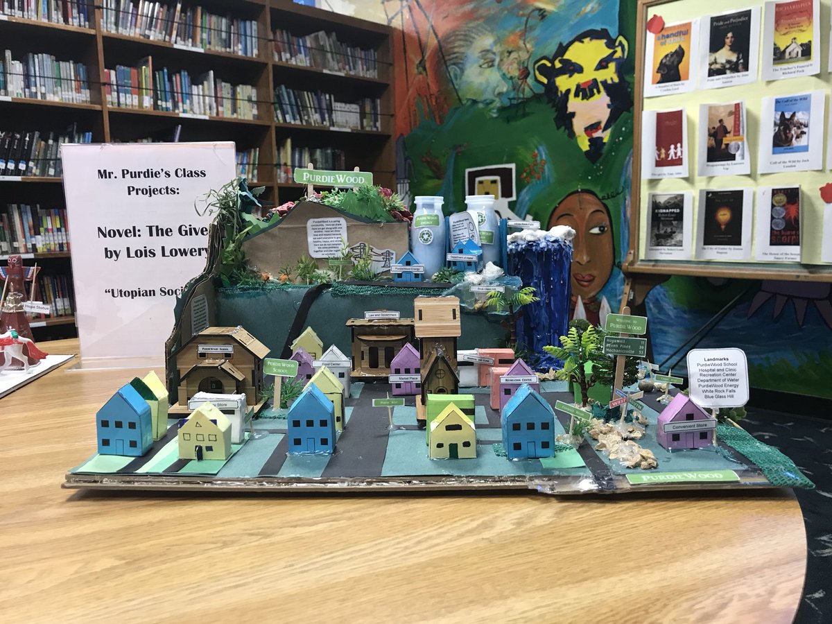 BPCAA's tweet photo. Mr. Purdie’s 8th grade  Performing Arts Magnet English class creates utopian villages inspired by “The Giver” #English #LAUSD @LAUSDMAGNETS @LAUSD_LDWest https://t.co/YqIhXmISUE
